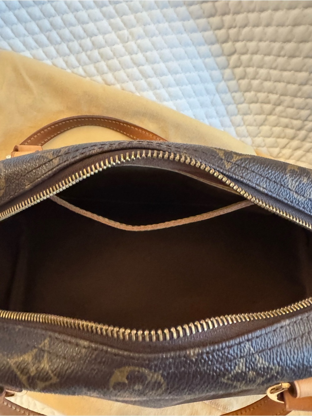 Louis Vuitton Monogram Canvas Top-Handle Satchel in Brown and Tan - Picture 9 of 11